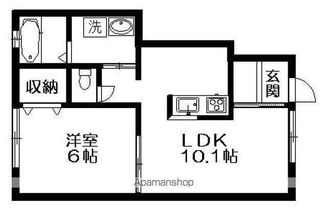 フラッツレディアンス(1LDK/1階)の間取り写真