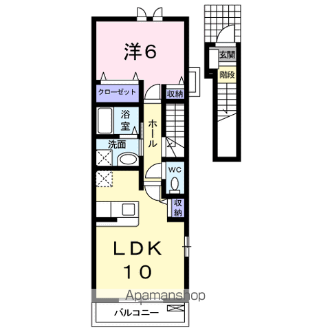 グランシャレー栄(1LDK/2階)の間取り写真