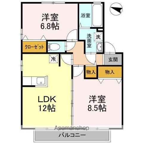 ステージハイツ S(2LDK/2階)の間取り写真