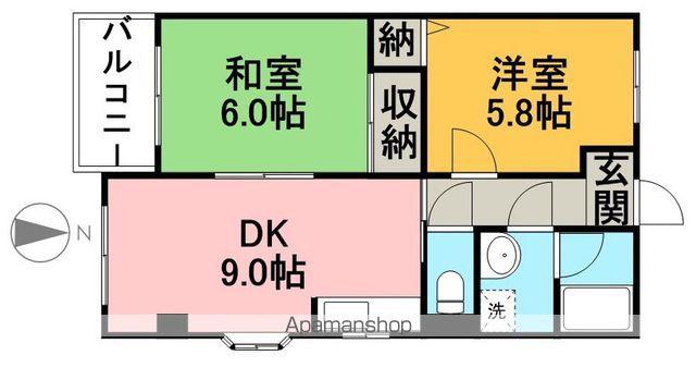 MY丸の内(2DK/3階)の間取り写真