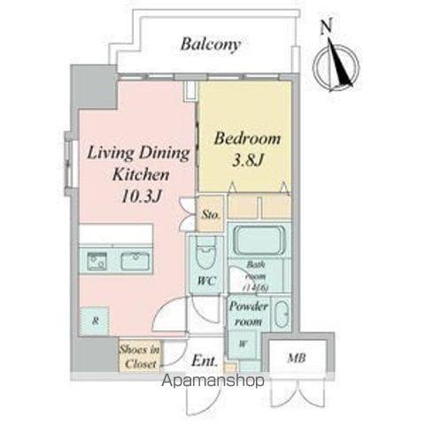 スプランディッド大須門前町(1LDK/13階)の間取り写真
