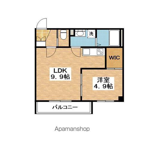 スカーラ豊津(1LDK/2階)の間取り写真