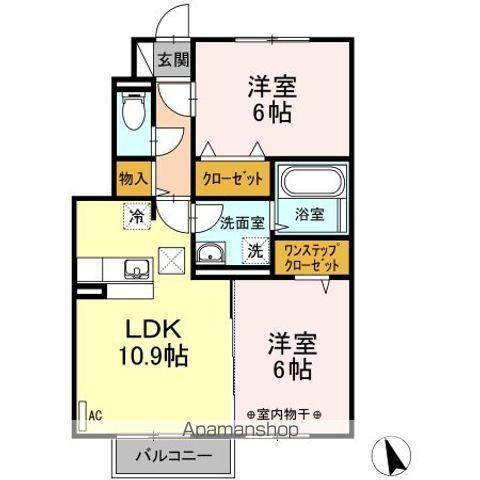 プリマヴェーラ II(2LDK/1階)の間取り写真