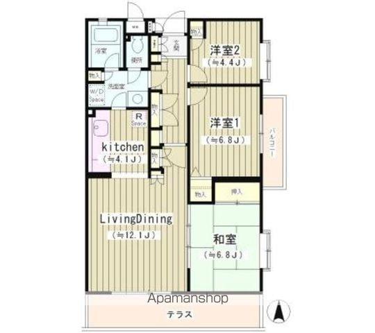 ヒラソル上野毛(3LDK/1階)の間取り写真