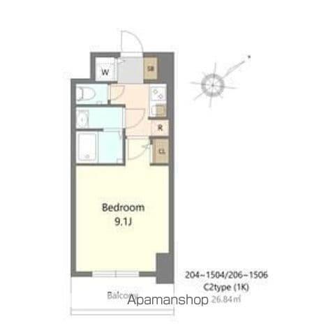 S-RESIDENCE堺BLAZE(1K/3階)の間取り写真