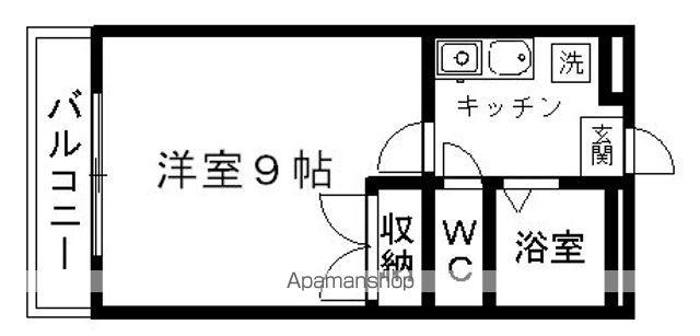 レオパレス武蔵ヶ丘(1K/1階)の間取り写真