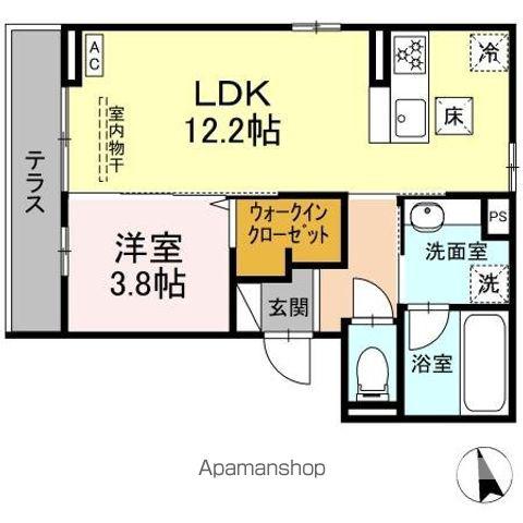 グランコスモHT(1LDK/1階)の間取り写真