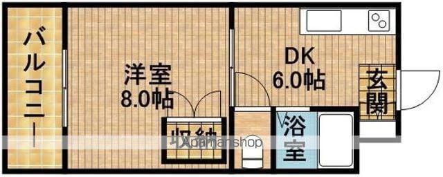 サンリバーM(1DK/1階)の間取り写真