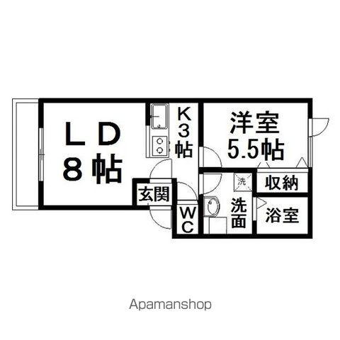コーポ日研C棟(1LDK/2階)の間取り写真