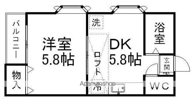 ロイヤルパレス青山(1DK/2階)の間取り写真