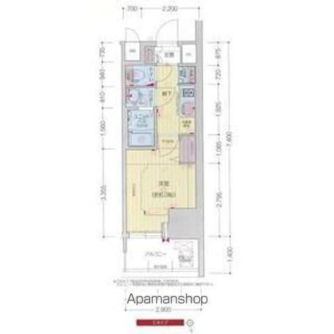 プレサンス大須観音フィエスタ(1K/4階)の間取り写真