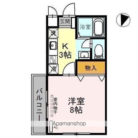 ウェルシー(1K/2階)の間取り写真