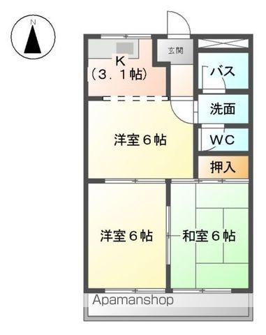 エクセルハイムマスダ(3K/1階)の間取り写真