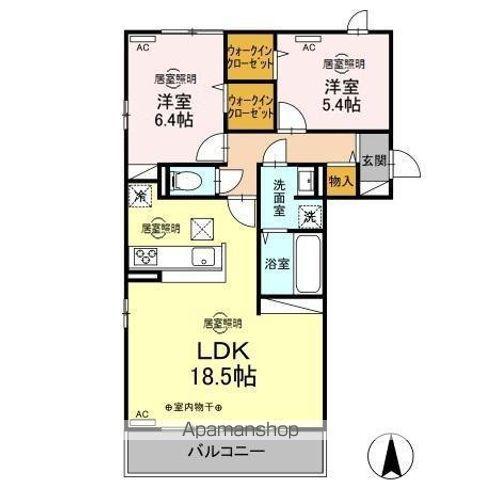 D-ROOM飯田町(2LDK/1階)の間取り写真