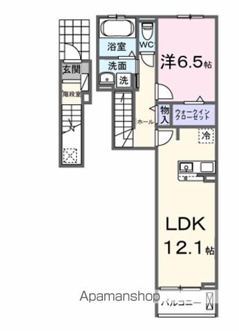 ボヌール イコウ(1LDK/2階)の間取り写真