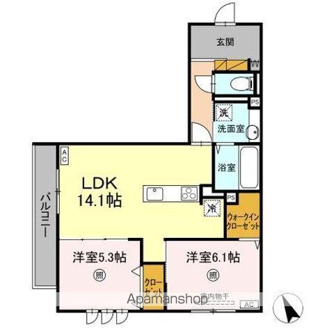 DS LIEN  D(2LDK/2階)の間取り写真