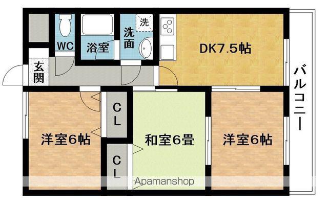 サランバン金剛Ⅱ(3DK/4階)の間取り写真