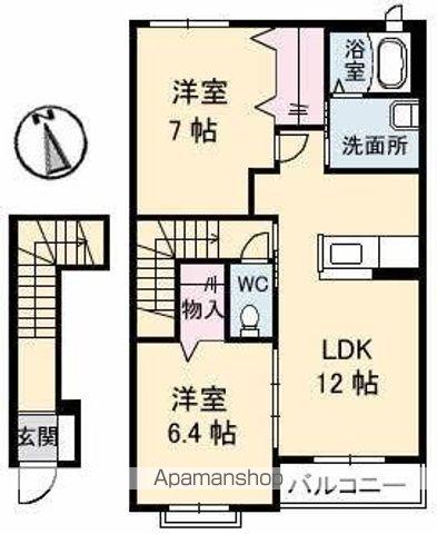 メゾン ラ・グランジュ A・B・C棟(2LDK/2階)の間取り写真