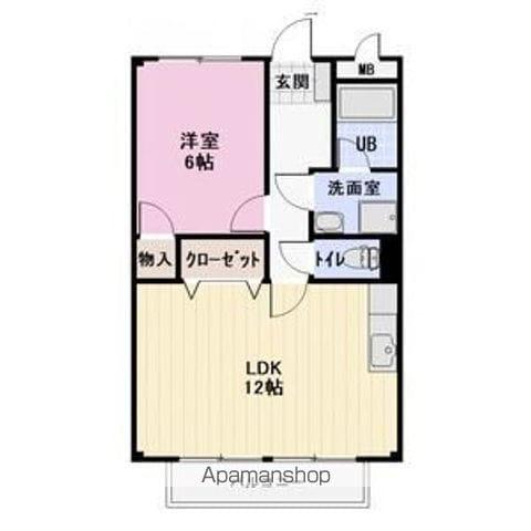 SURPLUS TWO塩原A(1LDK/1階)の間取り写真