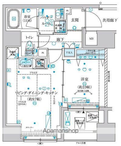 メインステージ横濱真金町(1LDK/11階)の間取り写真