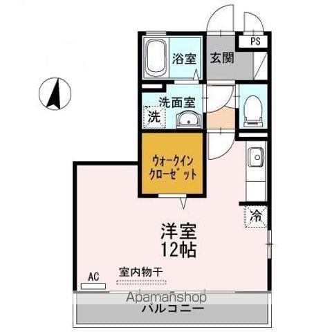 シャルルⅠ(ワンルーム/2階)の間取り写真