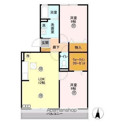 アネシス(2LDK/1階)の間取り写真