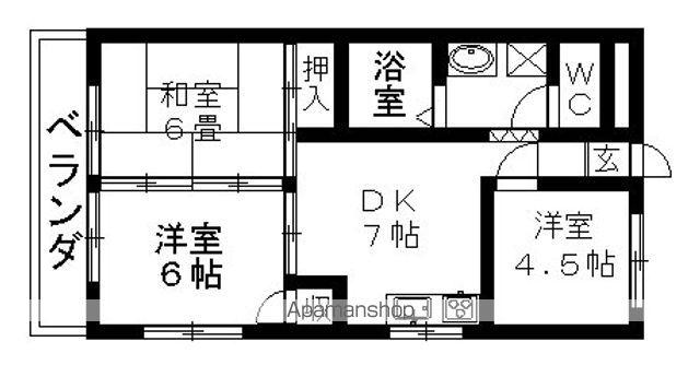臼井ハイツ(3DK/2階)の間取り写真
