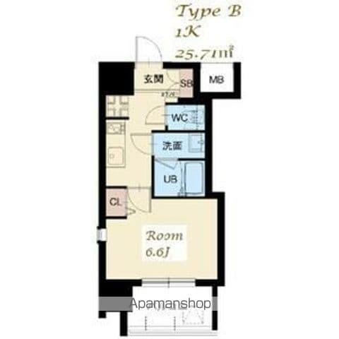 スプランディッド大山(1K/10階)の間取り写真