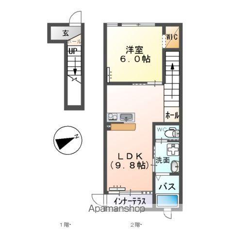 ウェル ビーイング(1LDK/2階)の間取り写真