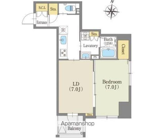 ルーエ錦(1LDK/3階)の間取り写真