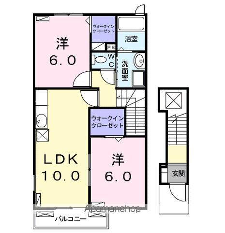 ブランルピナスA(2LDK/2階)の間取り写真