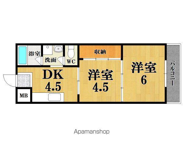 ハイツふみ(2K/1階)の間取り写真