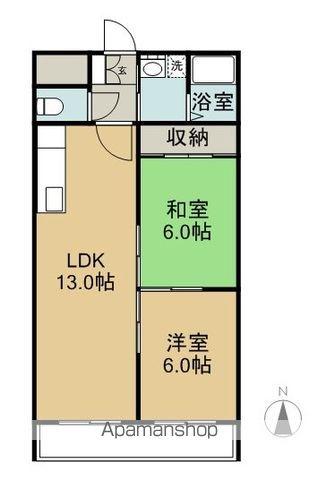 トーカヒルズ(2LDK/6階)の間取り写真