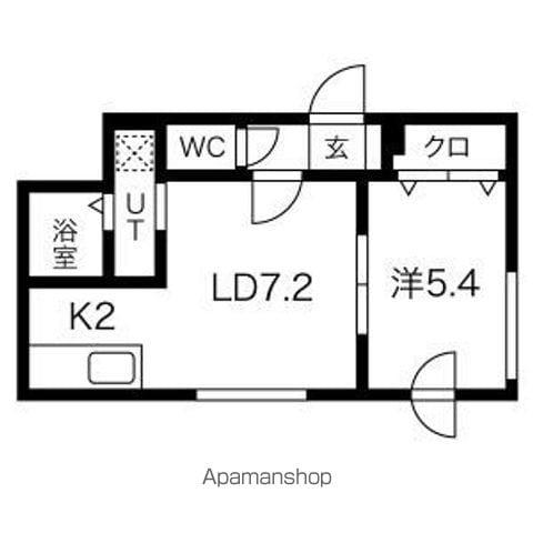 アトランティカ(1LDK/1階)の間取り写真
