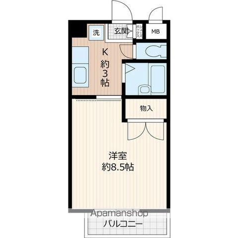 シャトレ新町Ⅱ(1K/3階)の間取り写真