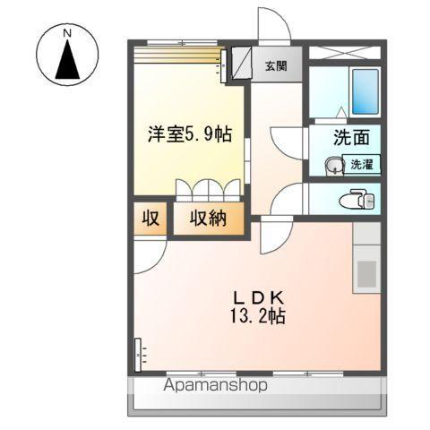 ヴィラージュ(1LDK/1階)の間取り写真