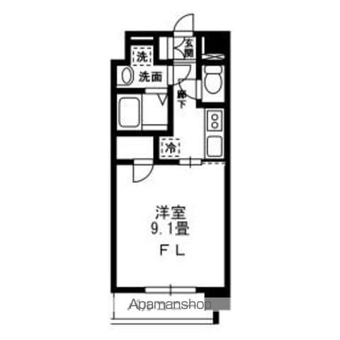 アーバンフラッツ青葉小田原(1K/6階)の間取り写真