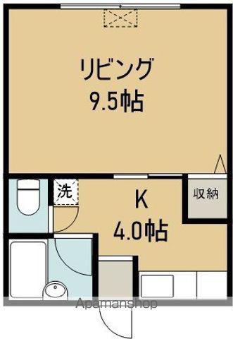 カーサドマーニ(1K/2階)の間取り写真