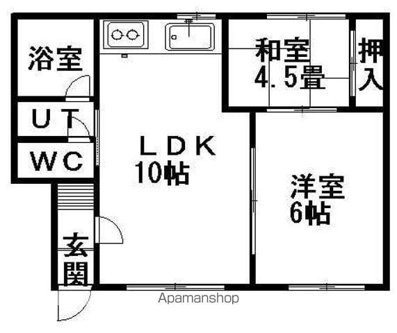アムクレスト発寒(2LDK/2階)の間取り写真