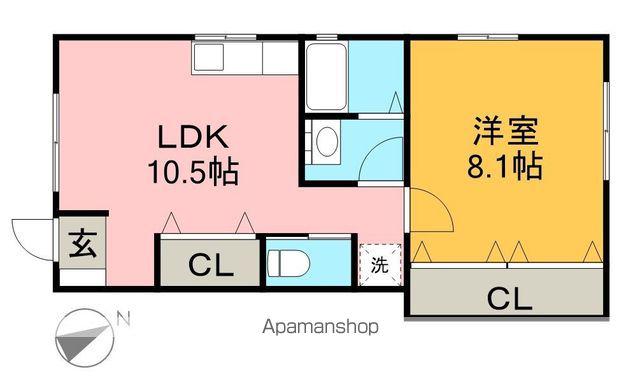 レセナハイツ(1LDK/1階)の間取り写真