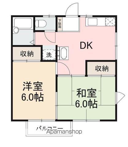 ハイツサンマルコ(2DK/1階)の間取り写真