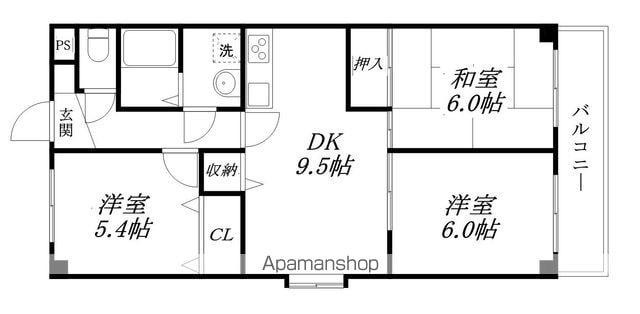 ブライトンステージⅡ(3DK/2階)の間取り写真