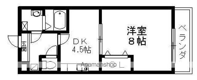 ロイヤルガーデン弐番館(1DK/4階)の間取り写真