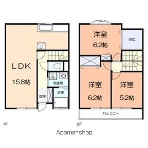 テラス北見(3LDK)の間取り写真