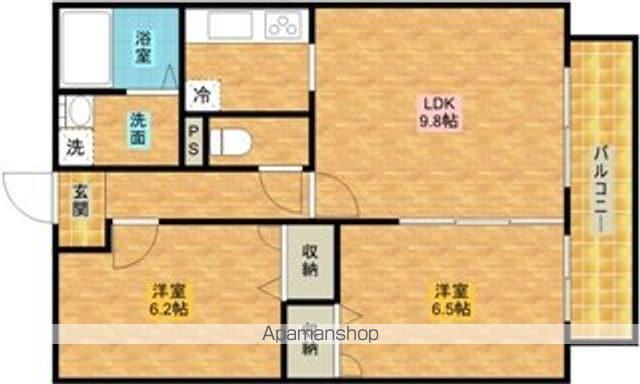 グロリオーサ(2LDK/2階)の間取り写真