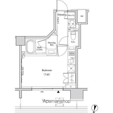 ザ・パークハビオ代々木(ワンルーム/3階)の間取り写真