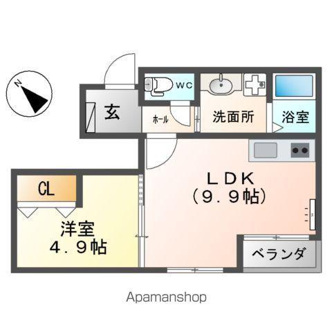 ＩＲいしかわ鉄道 西金沢駅 徒歩15分 2階建 築11年(1LDK/1階)の間取り写真