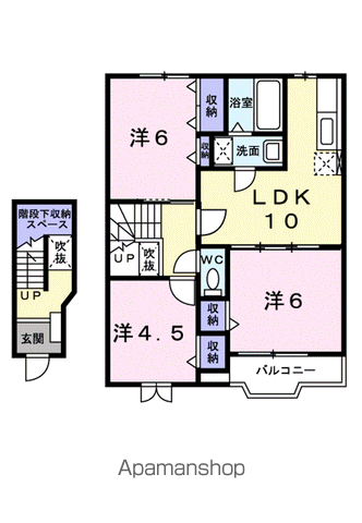 カシオペアB(3LDK/2階)の間取り写真