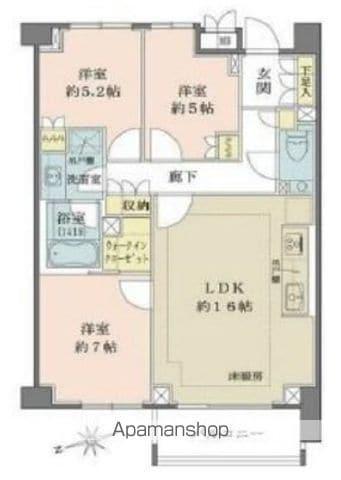 パークハウス市谷仲之町(3LDK/3階)の間取り写真