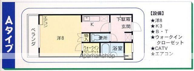 TENBAKU・S(1K/2階)の間取り写真